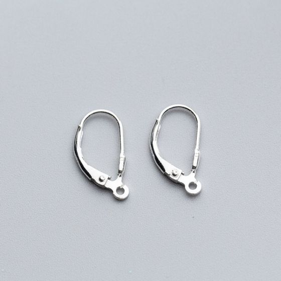 Simple 925 Sterling Silver DIY Earring Hooks No Plating
