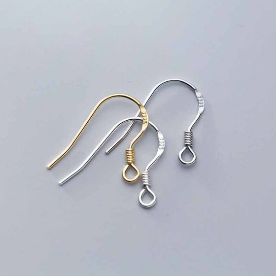 Simple Letters 925 Sterling Silver DIY Earring Hooks