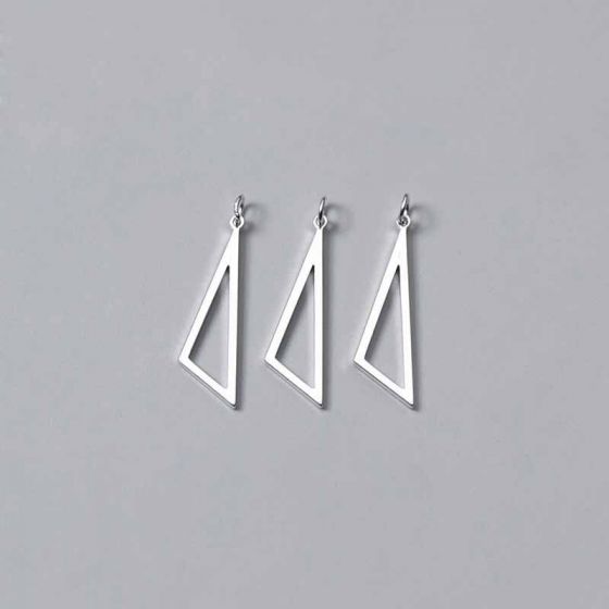 Geometry Hollow Triangle 925 Sterling Silver DIY Charm
