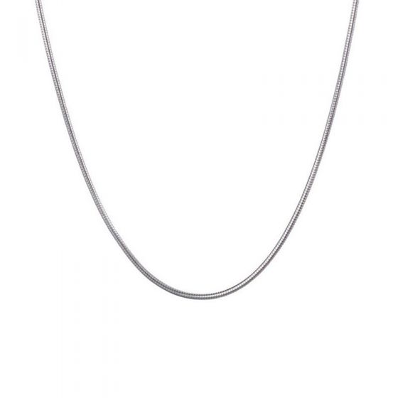 Simple 1mm Round Snake Chain 925 Sterling Silver Necklace