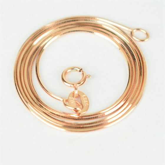 Rose Gold 8 Sided Snake Chains 925 Sterling Silver Necklace