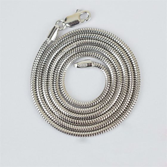 Men's Round Omega Snake Chain 925 Sterling Silver Necklace