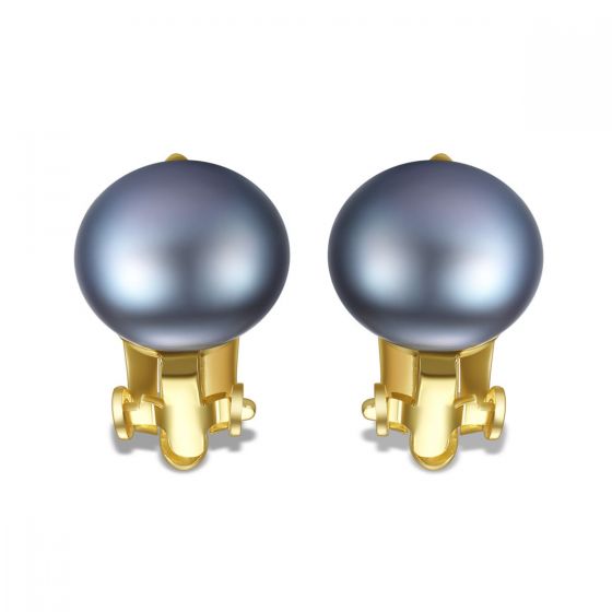 Half-Round Natural Pearl 925 Silver Studs Earrings
