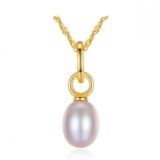 シンプルな天然真珠925シルバーネックレス