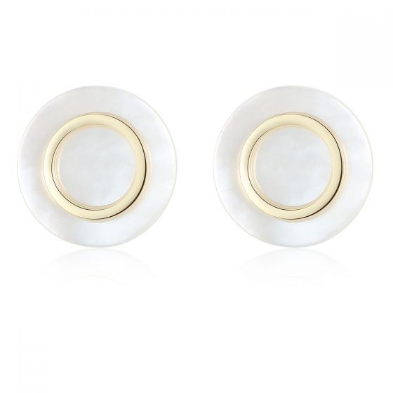 Simple Round Shell 925 Silver Studs Earrings