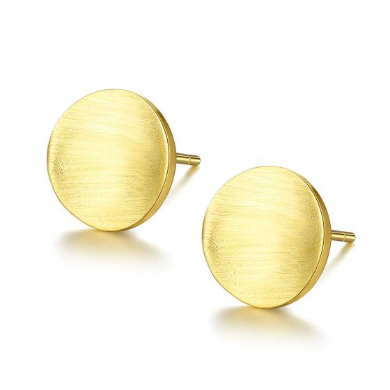 Simple Round Concave 925 Sterling Silver Studs Earrings