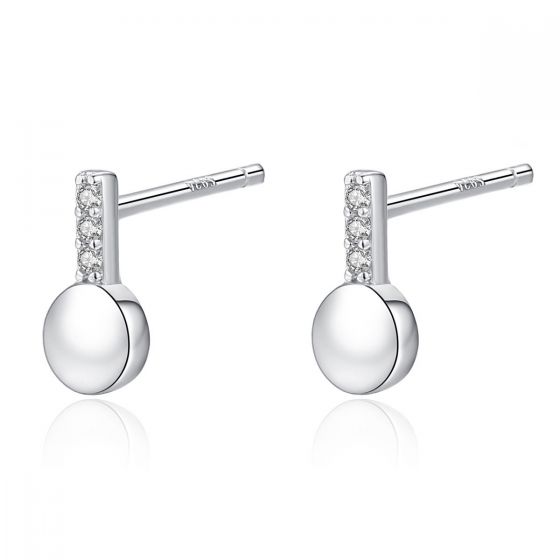 Casual Round CZ 925 Sterling Silver Dangling Earrings
