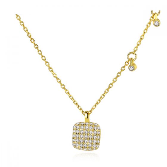 Classic Square CZ 925 Sterling Silver Necklace