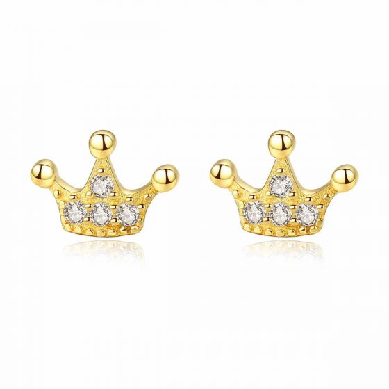 Party CZ Crown Queen 925 Sterling Silver Stud Earring