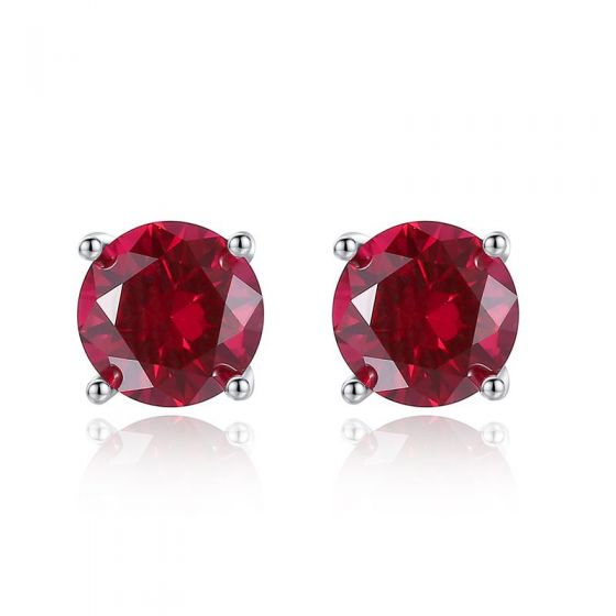 Classic Round CZ 925 Sterling Silver Stud Earrings