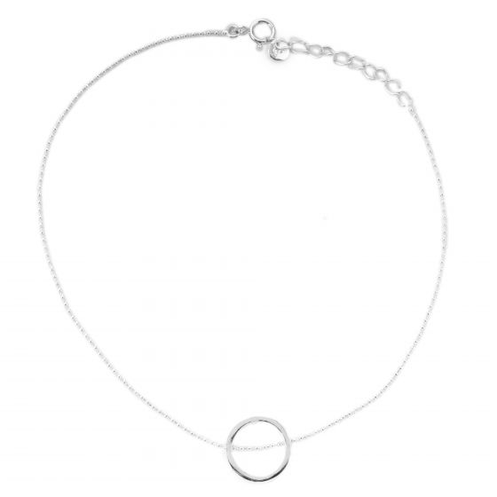 Anillo circular simple anillo plata esterlina 925 bolas ligeras tobillera