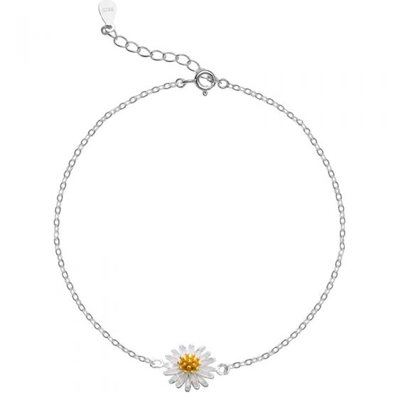 Beautiful Small Daisy Flower 925 Sterling Silver Anklet
