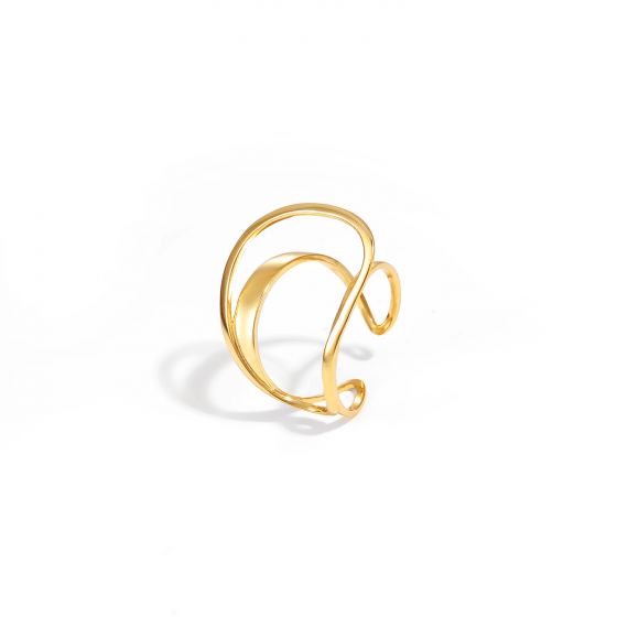 Модное нерегулярное эллиптическое двухслойное регулируемое кольцо из стерлингового серебра 925 пробы
