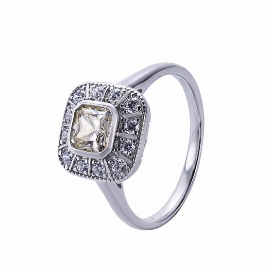 Masculine Square CZ 925 Sterling Silver Ring