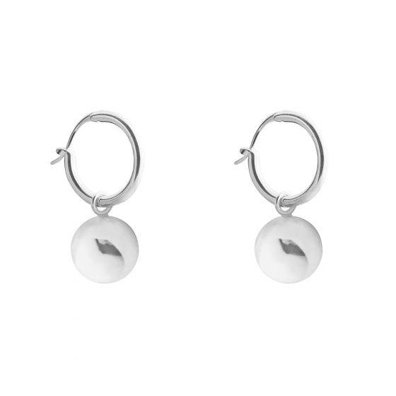 Симпатичные круглые серьги-кольца из стерлингового серебра 925 пробы с бусинами