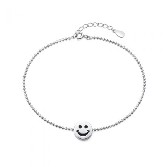 Happy Face Emoji Smile 925 Серебряный ножной браслет