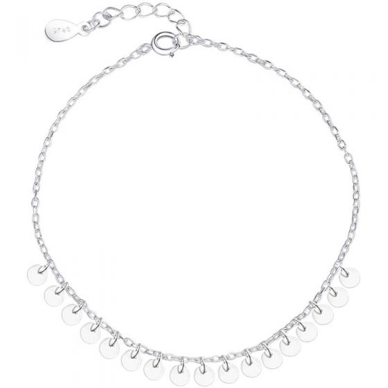 Beautiful Shining Small Slice 925 Sterling Silver Anklet
