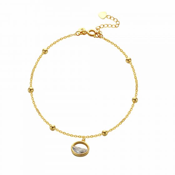 Bracelet en argent sterling 925 avec perles d'eau en forme de perles de printemps rondes