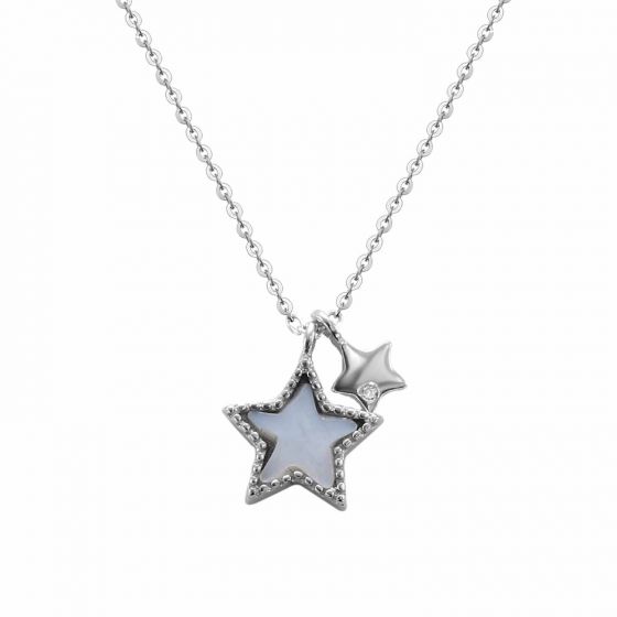 Holiday CZ Shell Star 925 Sterling Silver Necklace