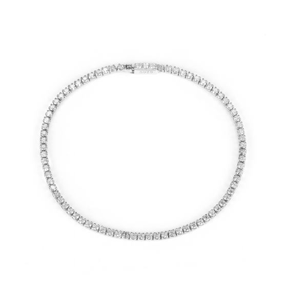 Fashion 925 Sterling Silver Princess-Cut CZ Tennis Bracelet