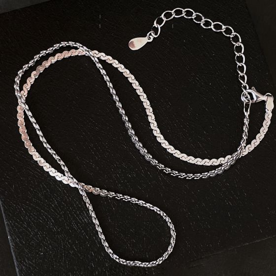 Cadena de cuerda trenzada de moda Collar de plata esterlina 925 Rodio
