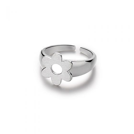 Sweet Hollow Flower 925 Sterling Silver Adjustable Ring