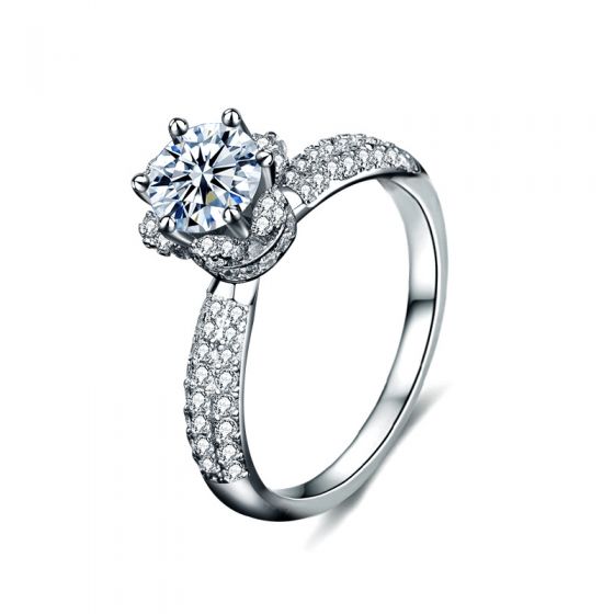 Gift Moissanite CZ Crown 925 Sterling Silver Ring