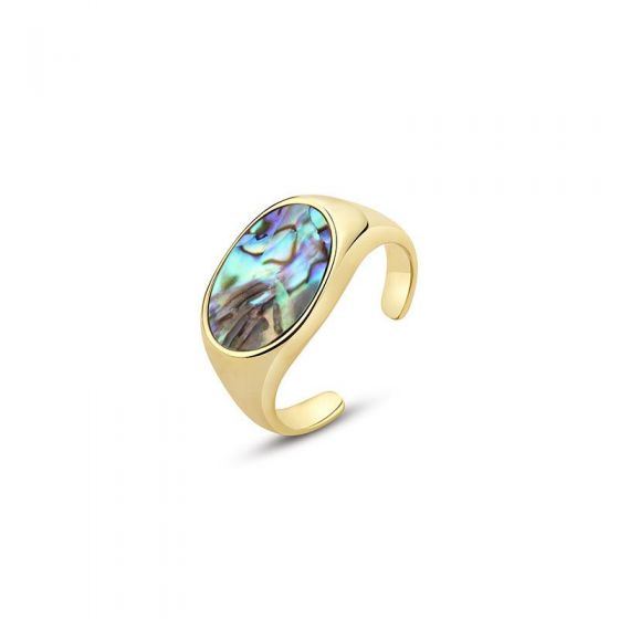 New Oval Abalone Shell 925 Sterling Silver Adjustable Ring