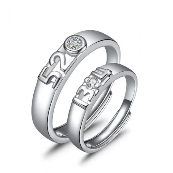 Wedding CZ 520 1314 Oath 925 Sterling Silver Adjustable Ring