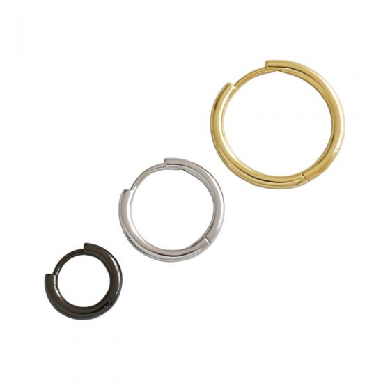 Simple Minimalist Tiny Circle 925 Sterling Silver Huggie Hoop Earrings