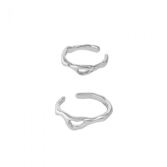 Minimalist Irregular Hollow 925 Sterling Silver Non-Pierced Earring(Single)