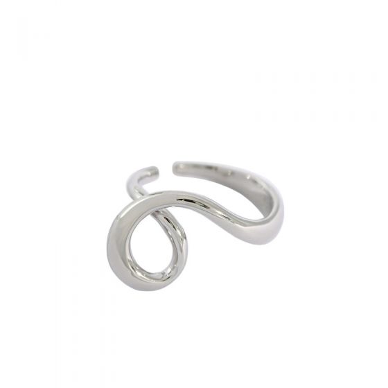 Anniversary Hollow Heart Knot 925 Sterling Silver Adjustable Ring