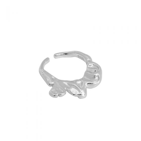 Office Irregular Petal 925 Sterling Silver Adjustable Ring