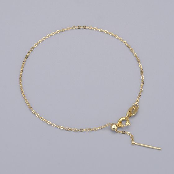 Simple 925 Sterling Silver Box Rolo Chain Links Bracelet