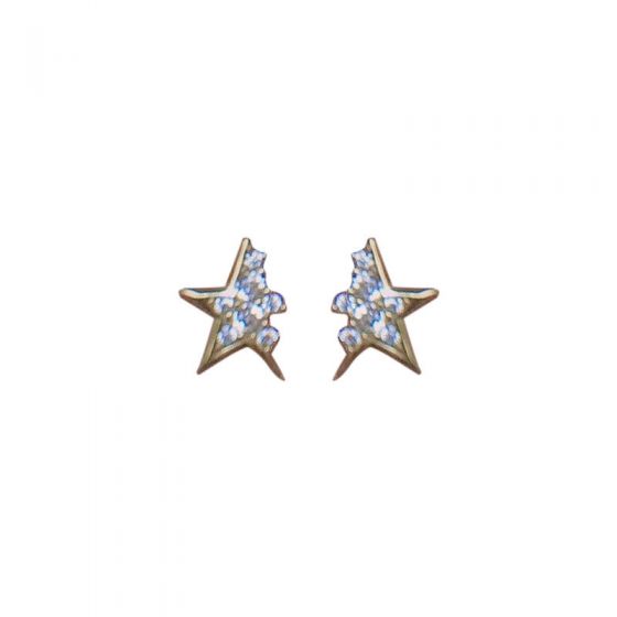 Cute Mini Broken CZ Star 925 Sterling Silver Stud Earrings
