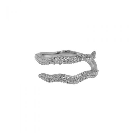 Modern Doule Layers Squid 925 Sterling Silver Adjustable Ring