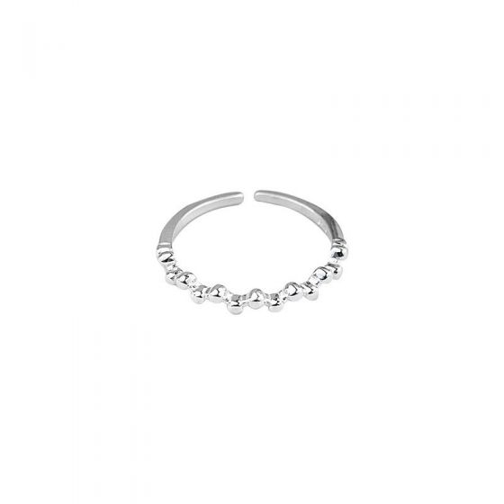 Casual Irregular Beads 925 Sterling Silver Adjustable Ring