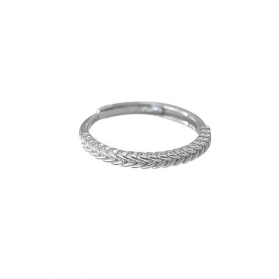 Simple Wheat Ear 925 Sterling Silver Adjustable Ring