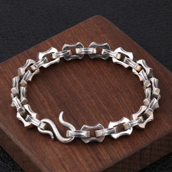 Men's Vintage Bearing Chain 925 Sterling Silver Bracelet