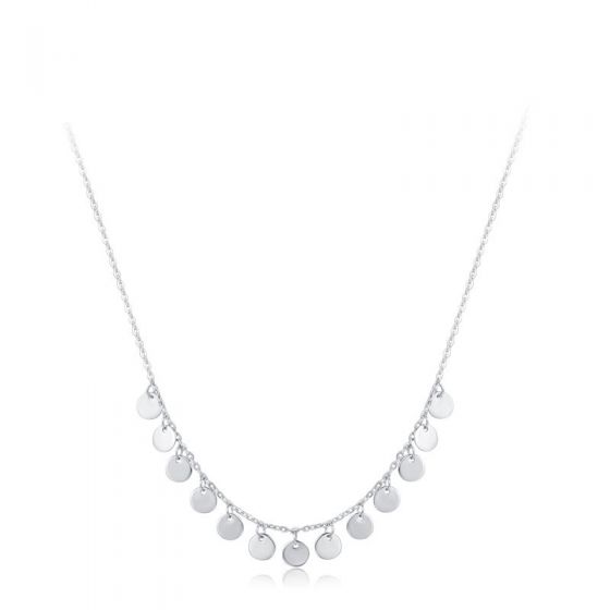 Fashion Circular Sequin 925 Sterling Silver Necklace