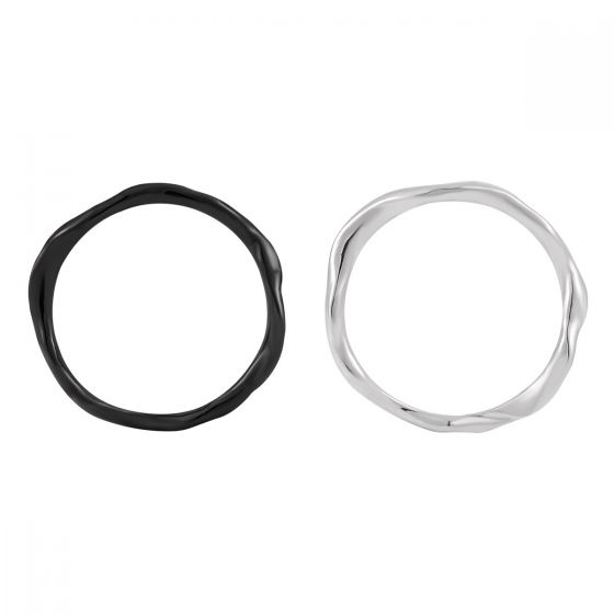 Minimalism Irregular Wave 925 Sterling Silver Fine Circle Ring