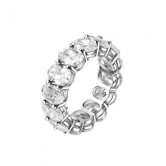 Elegant Oval CZ Women Geometry 925 Sterling Silver Adjustable Ring