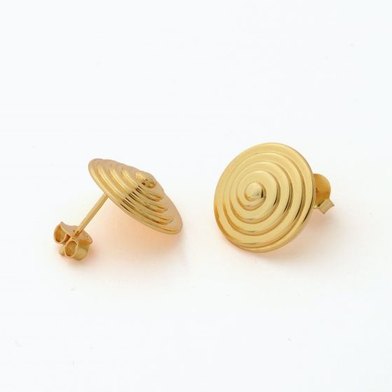 Geometry Spiral Snail Shell 925 Sterling Silver Stud Earrings
