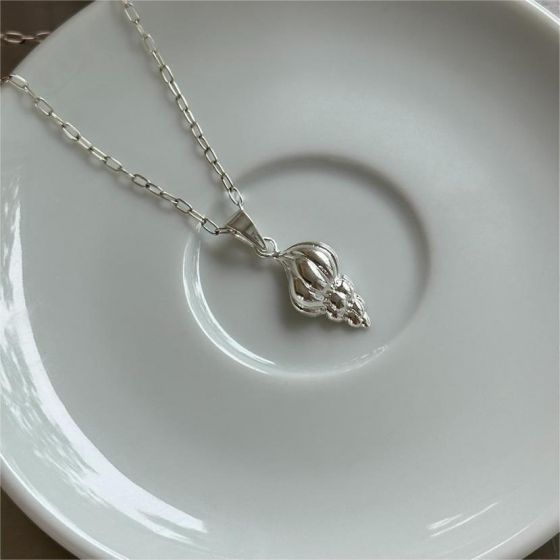 Women Gift Conch Sea 925 Sterling Silver Necklace