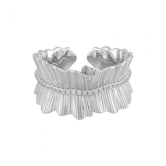 Women CZ Skirt 925 Sterling Silver Adjustable Ring