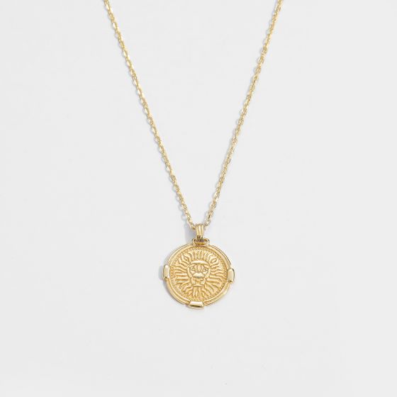 Collar de plata de ley 925 con león 2D de oro de moda