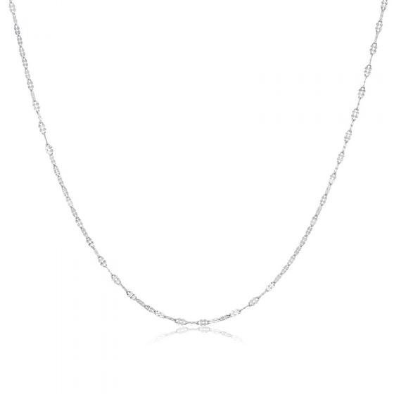 Twisted Serpentine 925 Sterling Silver 16"/18" Four Clover Chain