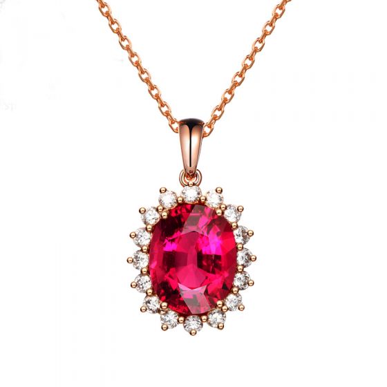Trendy Sun Flower Rose Red Created Ruby CZ 925 Sterling Silver Pendant Women
