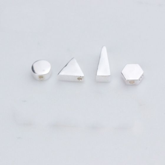 Retro Geometry 925 Sterling Silver DIY Bead Caps