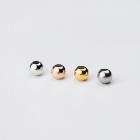 Perles de bricolage rondes en argent sterling 925 avec gel de silice de 3 à 6 mm